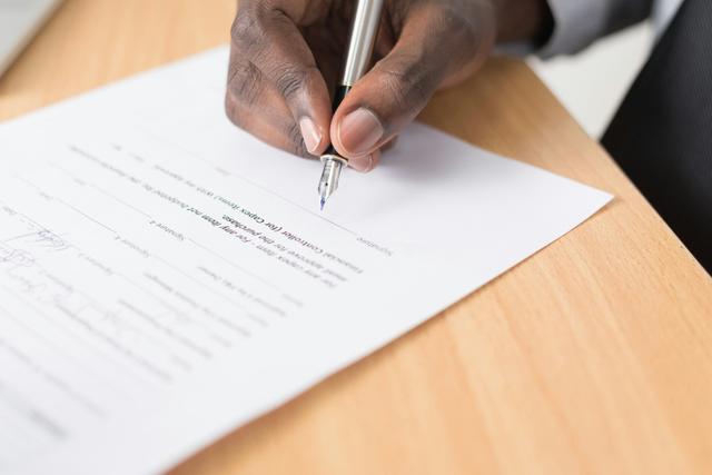 Person preparing for interview